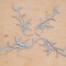 2 Pieces 5" Silver Metallic Leaf Appliques with Stems Embroidered Iron On Patches